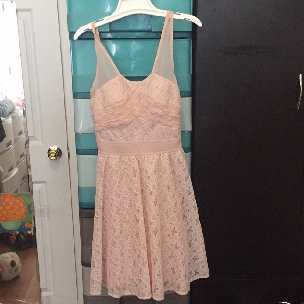Pretty blush pink lace dress
